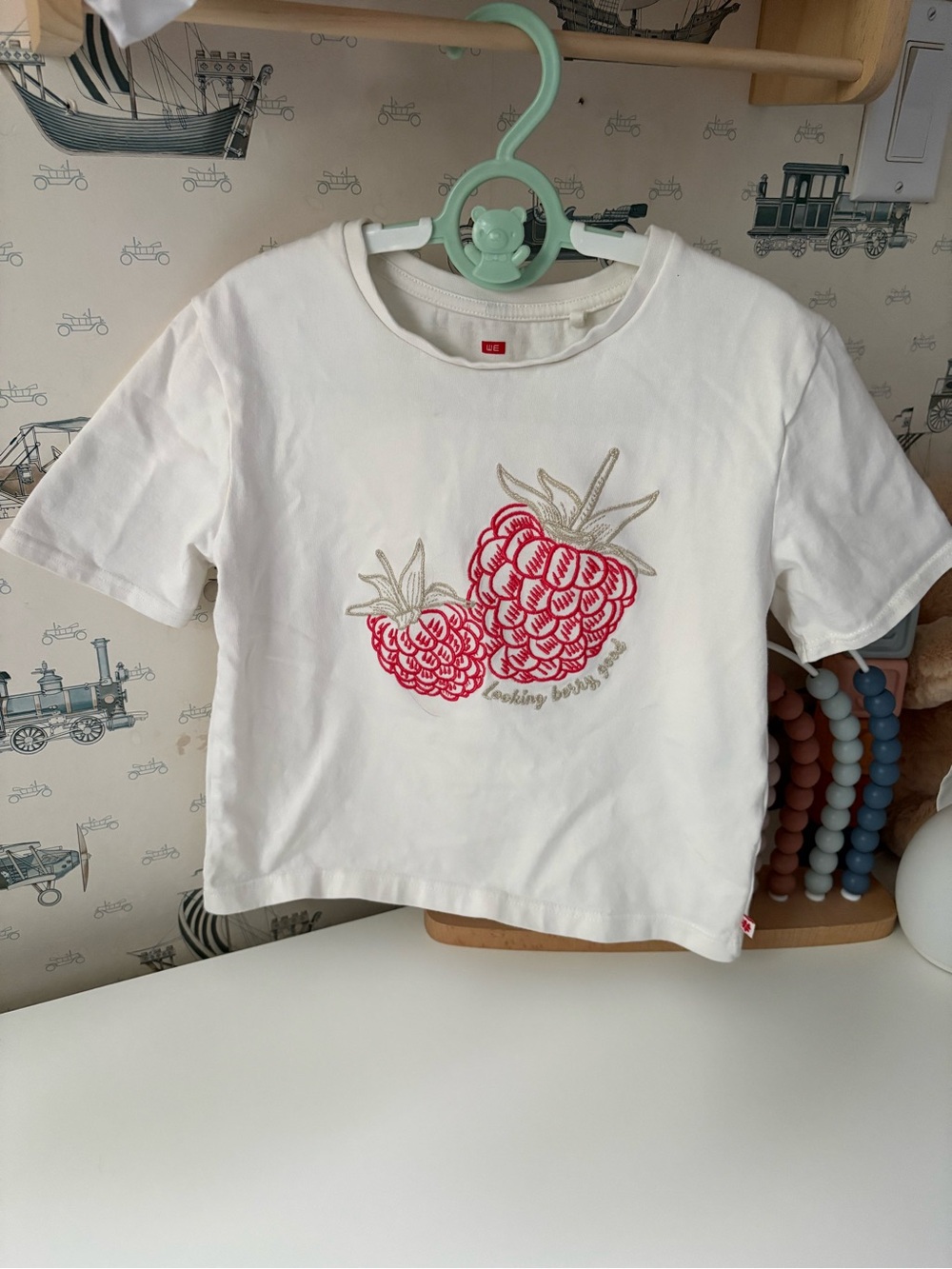 White Kids Raspberry Graphic Tee